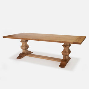 Custom Solid Wood Trestle Pedestal Dining Table