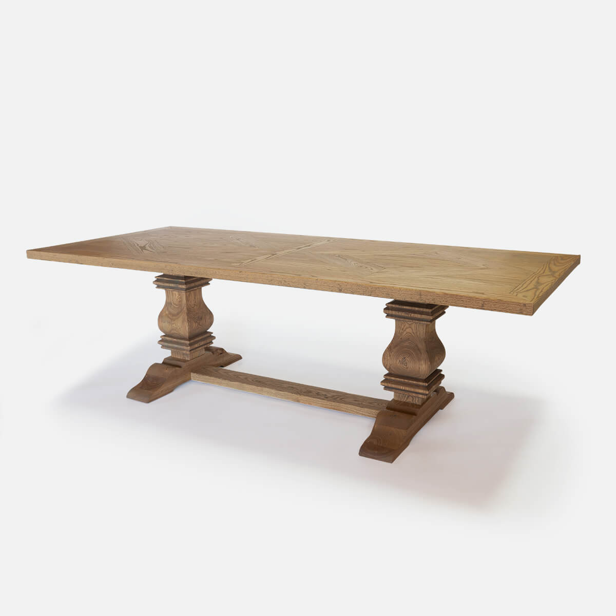 Trestle Pedestal Dining Table Custom Handmade Solid Wood
