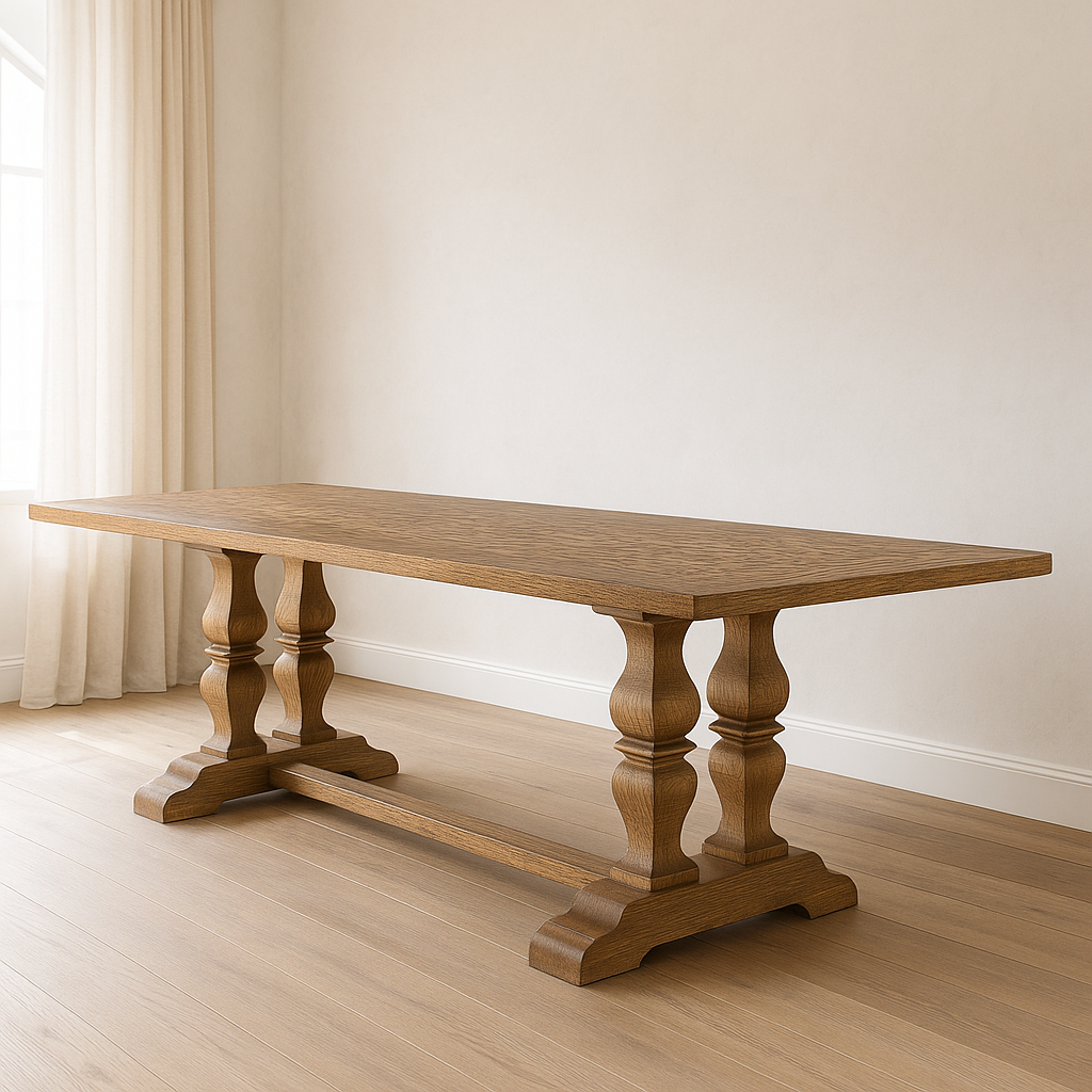 Monarch Table – 9ft White Oak Farmhouse Dining Table