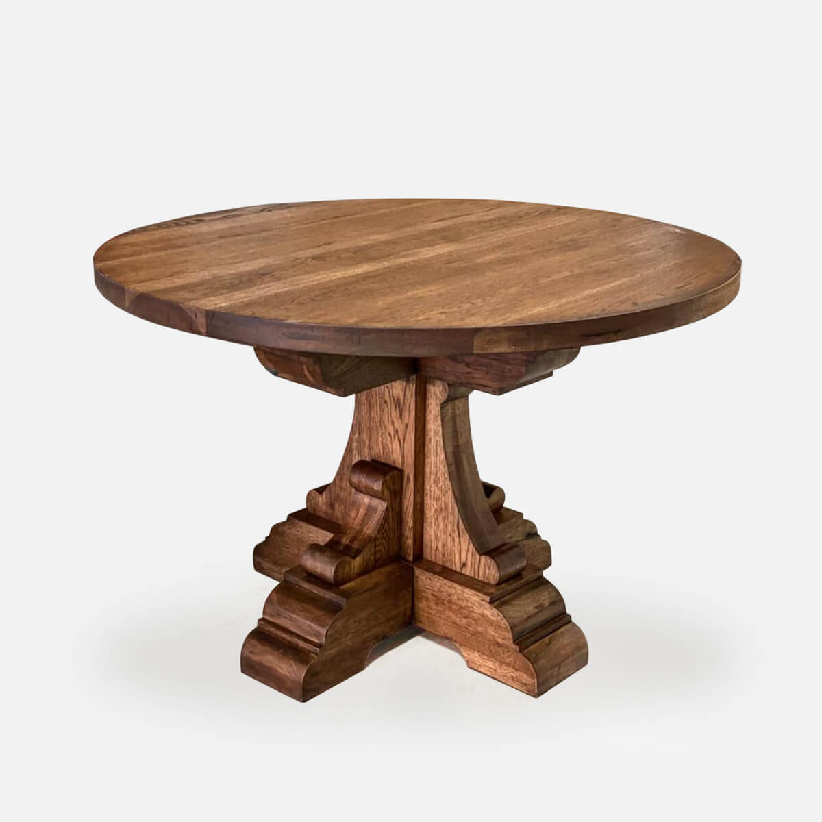 Bastide Pedestal Round Table Handmade in Solid Wood