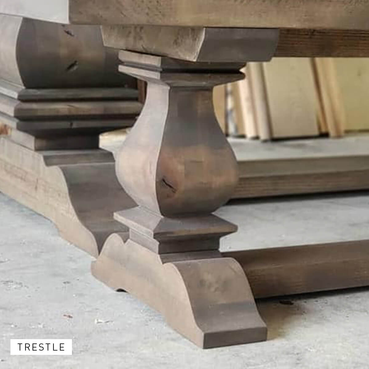 Trestle Bench Pedestal Base Handmade Solid Wood