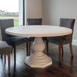 Handmade Solid Wood Round Pedestal Kitchen Table