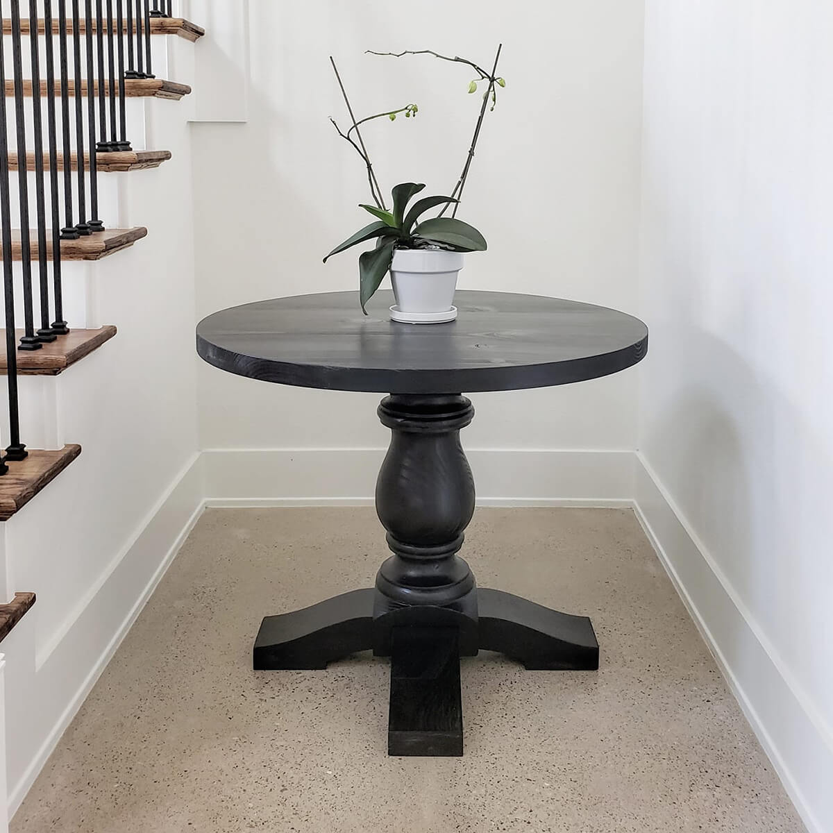 Handmade Solid Wood Round Pedestal Kitchen Table